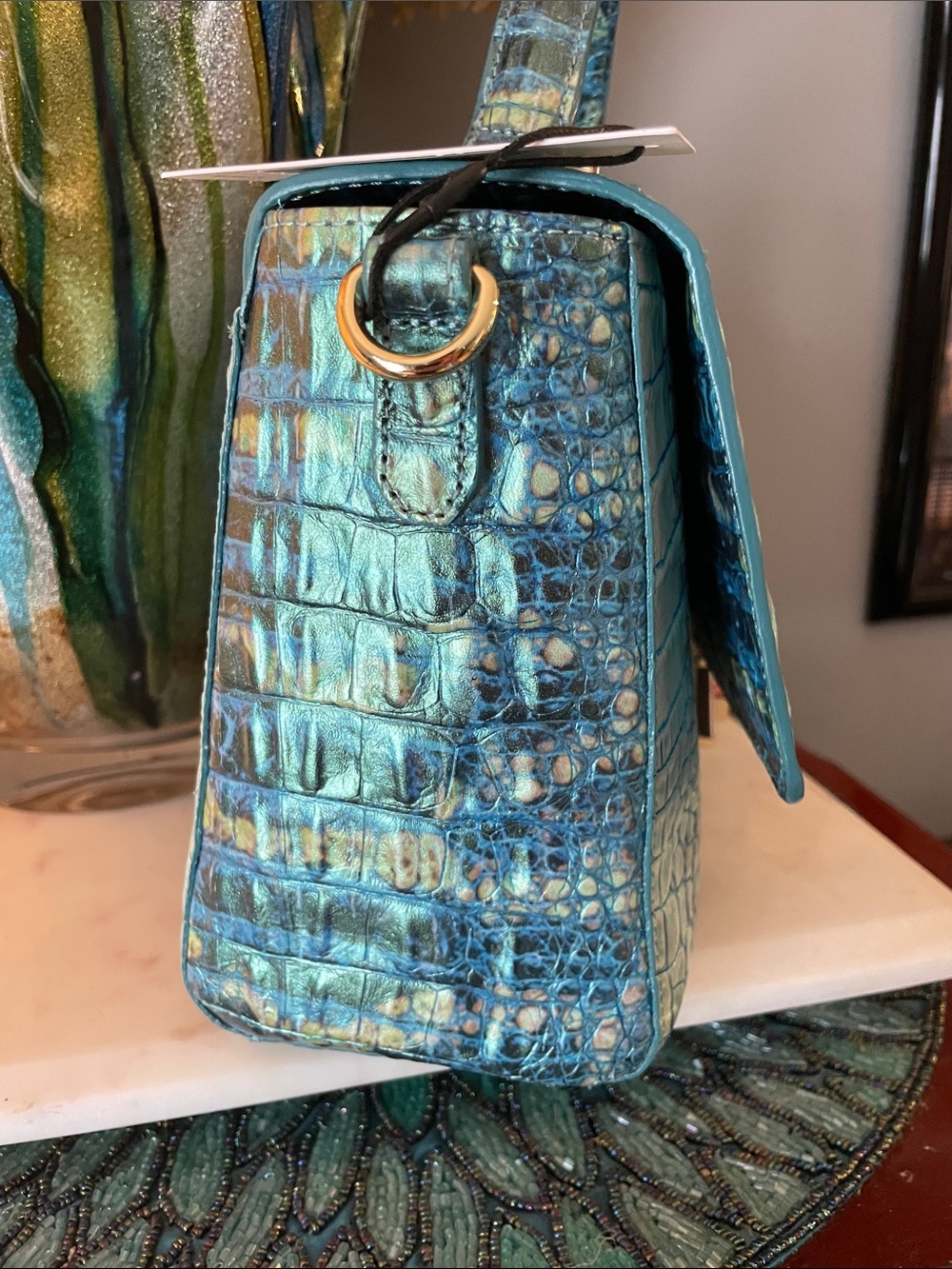 Brahmin Turquoise Sandestin- Danielle genuine leather - Picture 12 of 12